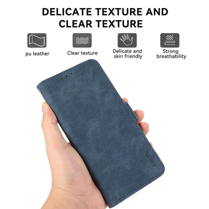 For iPhone 17 Air ABEEL Frosted Magnetic RFID Leather Phone Case(Blue) - iPhone 17 Air Cases by buy2fix | Online Shopping UK | buy2fix