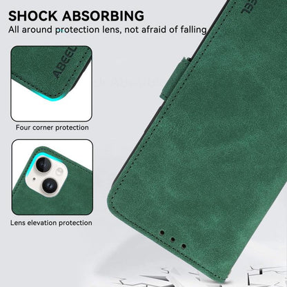 For iPhone 17 Air ABEEL Frosted Magnetic RFID Leather Phone Case(Green) - iPhone 17 Air Cases by buy2fix | Online Shopping UK | buy2fix