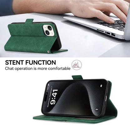 For iPhone 17 Air ABEEL Frosted Magnetic RFID Leather Phone Case(Green) - iPhone 17 Air Cases by buy2fix | Online Shopping UK | buy2fix