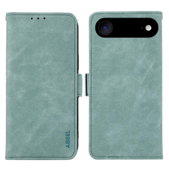 For iPhone Air ABEEL Frosted Magnetic RFID Leather Phone Case(Cyan)