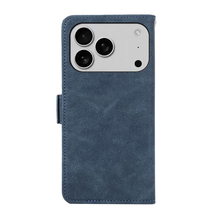 For iPhone 17 Pro ABEEL Frosted Magnetic RFID Leather Phone Case(Blue) - iPhone 17 Pro Cases by buy2fix | Online Shopping UK | buy2fix