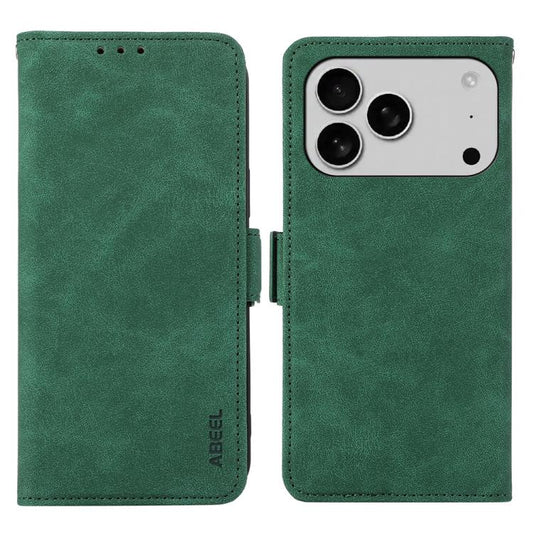 For iPhone 17 Pro Max ABEEL Frosted Magnetic RFID Leather Phone Case(Green) - iPhone 17 Pro Max Cases by buy2fix | Online Shopping UK | buy2fix