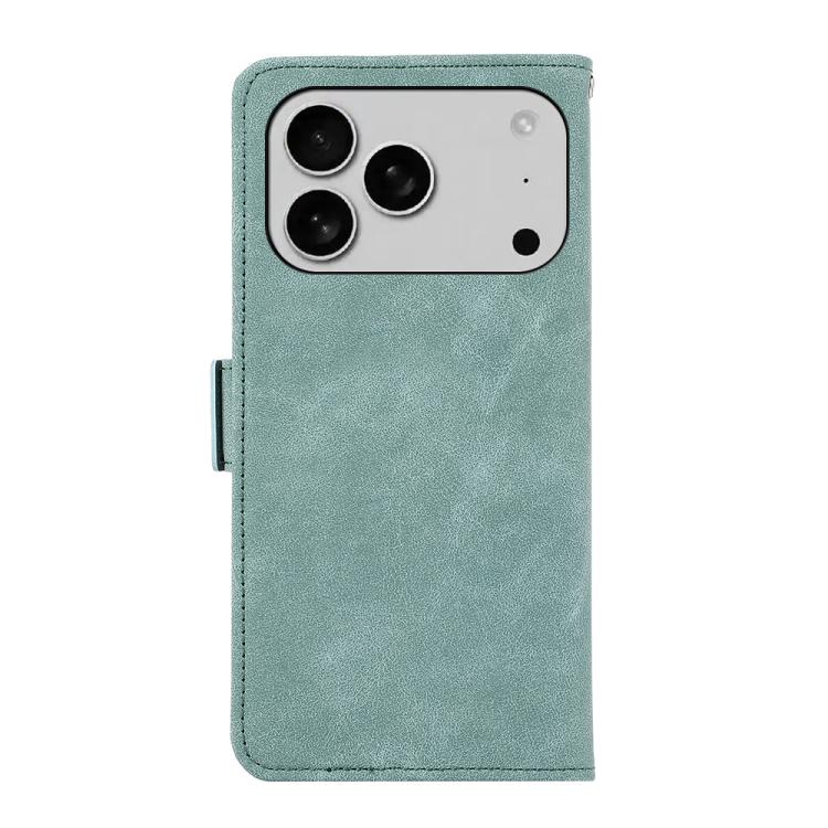 For iPhone 17 Pro Max ABEEL Frosted Magnetic RFID Leather Phone Case(Cyan) - iPhone 17 Pro Max Cases by buy2fix | Online Shopping UK | buy2fix