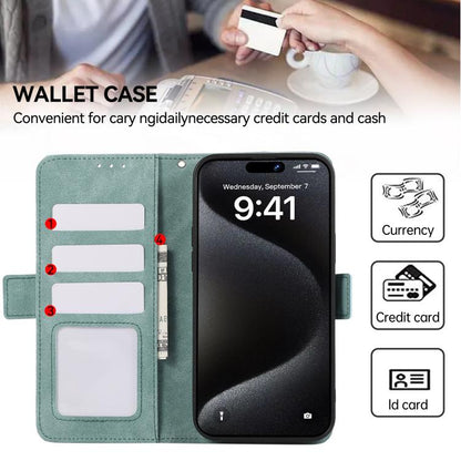 For iPhone 17 Pro Max ABEEL Frosted Magnetic RFID Leather Phone Case(Cyan) - iPhone 17 Pro Max Cases by buy2fix | Online Shopping UK | buy2fix