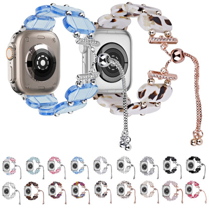 For Apple Watch SE 2023 44mm Resin Retractable Chain Watch Band(Pink) by buy2fix