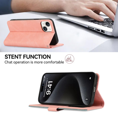 For iPhone 16 Pro Max ABEEL Color Block Magnetic RFID Leather Phone Case(Pink-Cyan) - iPhone 16 Pro Max Cases by buy2fix | Online Shopping UK | buy2fix