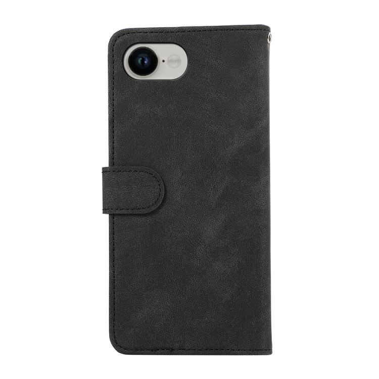 For iPhone 16e ABEEL Color Block Magnetic RFID Leather Phone Case(Black-Green) - iPhone 16e Cases by buy2fix | Online Shopping UK | buy2fix