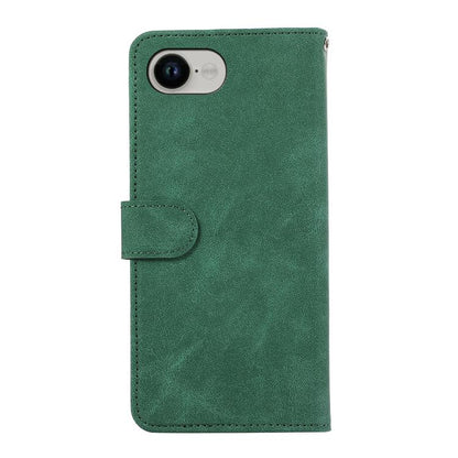 For iPhone 16e ABEEL Color Block Magnetic RFID Leather Phone Case(Green-Black) - iPhone 16e Cases by buy2fix | Online Shopping UK | buy2fix