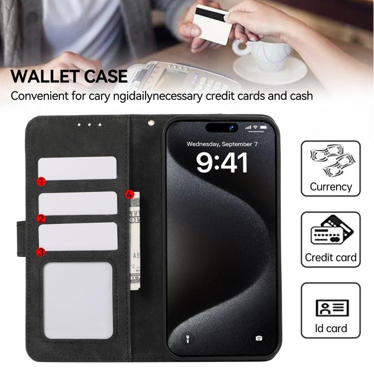For iPhone 17 ABEEL Color Block Magnetic RFID Leather Phone Case(Black-Green) - iPhone 17 Cases by buy2fix | Online Shopping UK | buy2fix