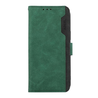 For iPhone 17 ABEEL Color Block Magnetic RFID Leather Phone Case(Green-Black) - iPhone 17 Cases by buy2fix | Online Shopping UK | buy2fix