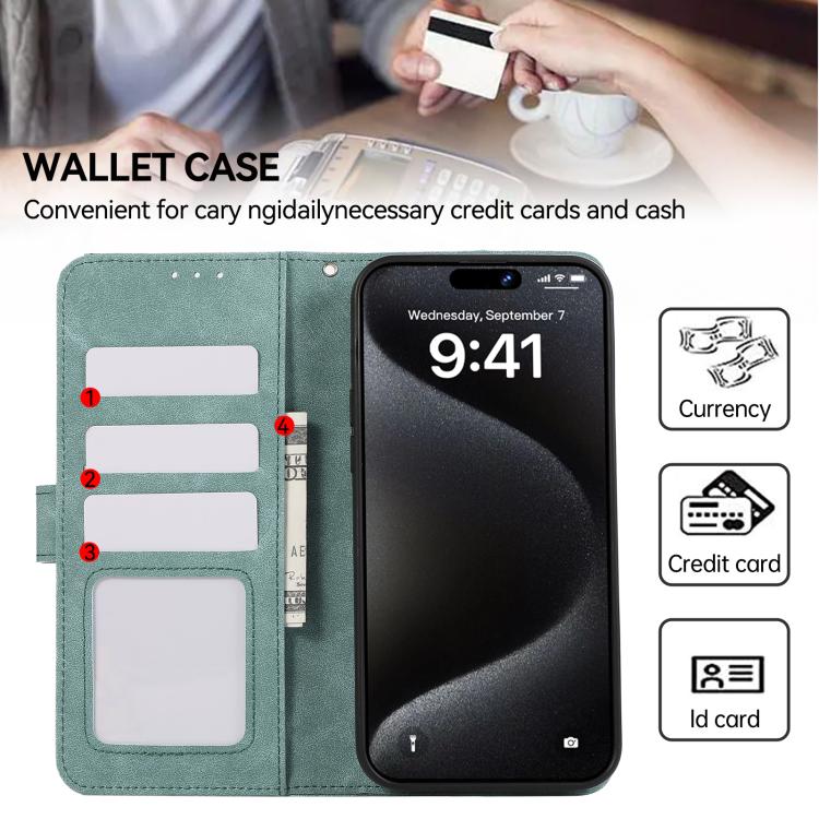 For iPhone 17 ABEEL Color Block Magnetic RFID Leather Phone Case(Cyan-Pink) - iPhone 17 Cases by buy2fix | Online Shopping UK | buy2fix