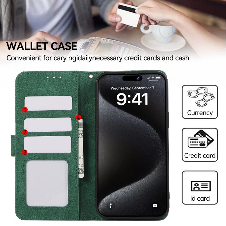 For iPhone 17 Air ABEEL Color Block Magnetic RFID Leather Phone Case(Green-Black) - iPhone 17 Air Cases by buy2fix | Online Shopping UK | buy2fix