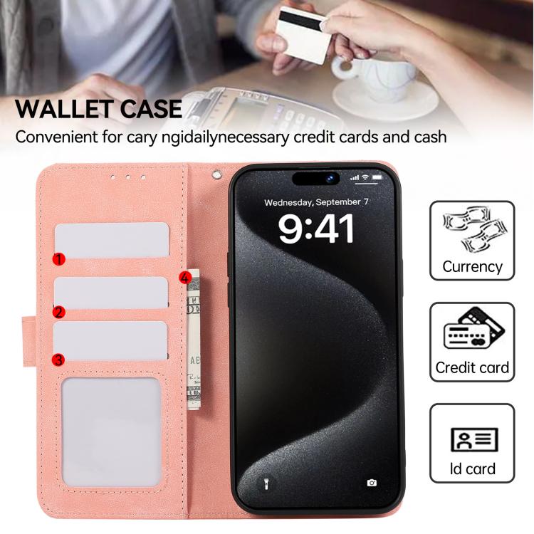 For iPhone 17 Pro ABEEL Color Block Magnetic RFID Leather Phone Case(Pink-Cyan) - iPhone 17 Pro Cases by buy2fix | Online Shopping UK | buy2fix