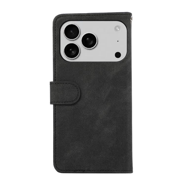 For iPhone 17 Pro Max ABEEL Color Block Magnetic RFID Leather Phone Case(Black-Green) - iPhone 17 Pro Max Cases by buy2fix | Online Shopping UK | buy2fix