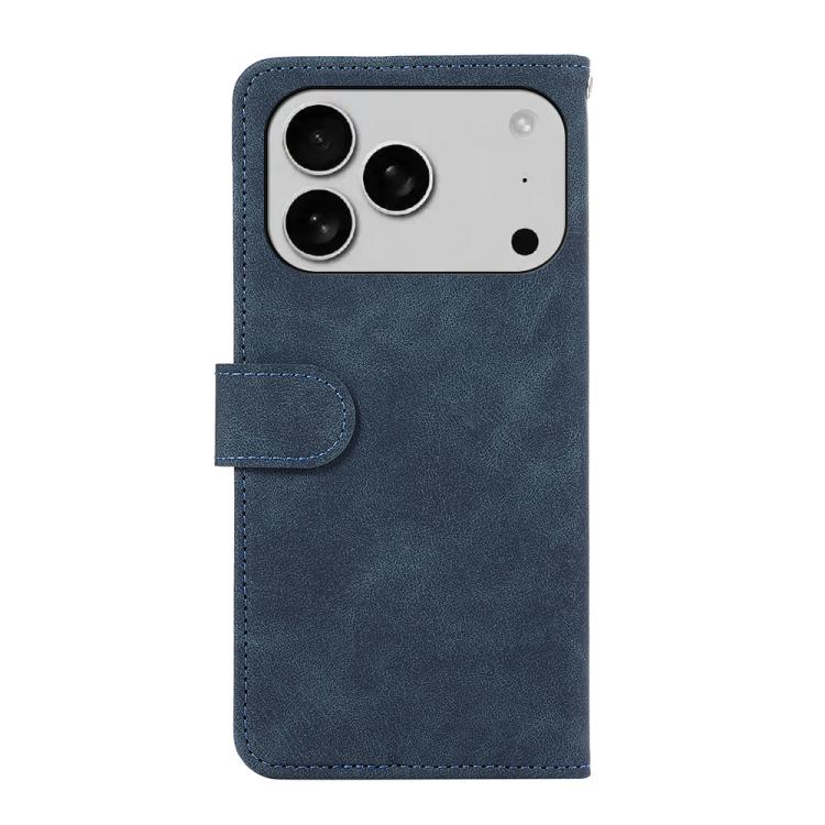For iPhone 17 Pro Max ABEEL Color Block Magnetic RFID Leather Phone Case(Blue-Brown) - iPhone 17 Pro Max Cases by buy2fix | Online Shopping UK | buy2fix