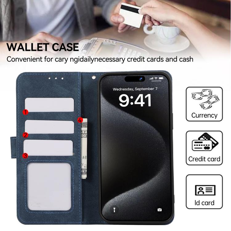 For iPhone 17 Pro Max ABEEL Color Block Magnetic RFID Leather Phone Case(Blue-Brown) - iPhone 17 Pro Max Cases by buy2fix | Online Shopping UK | buy2fix