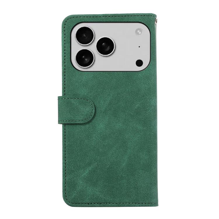 For iPhone 17 Pro Max ABEEL Color Block Magnetic RFID Leather Phone Case(Green-Black) - iPhone 17 Pro Max Cases by buy2fix | Online Shopping UK | buy2fix