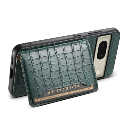 For Google Pixel 8 Crocodile Texture Card Bag Design Full Coverage Phone Case(Green) by buy2fix