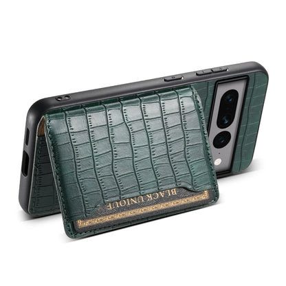 For Google Pixel 7 Pro 5G Crocodile Texture Card Bag Design Full Coverage Phone Case(Green) by buy2fix