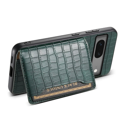 For Google Pixel 7 5G Crocodile Texture Card Bag Design Full Coverage Phone Case(Green) by buy2fix
