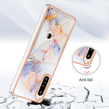 For Sony Xperia 5 IV Marble Pattern IMD Card Slot Phone Case(Galaxy Marble White) by buy2fix