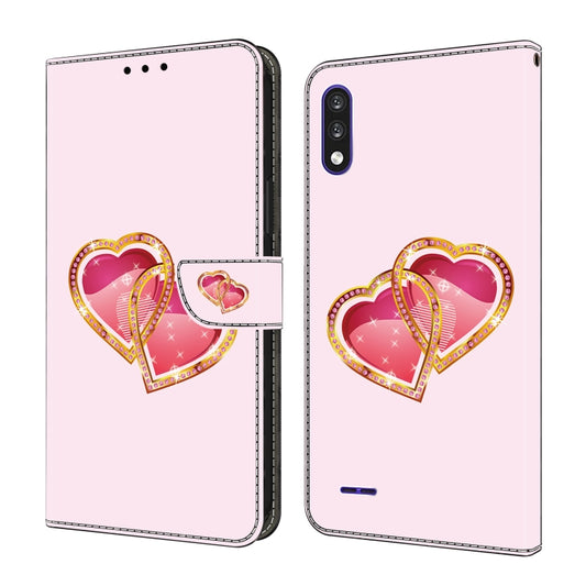 For LG K22/K22 + Crystal Painted Leather Phone case(Love Peach) - LG Cases by buy2fix | Online Shopping UK | buy2fix