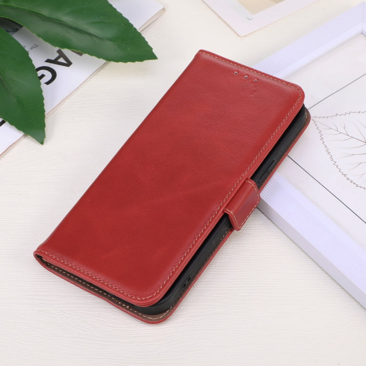 For Google Pixel 9 Pro Crazy Horse Top Layer Cowhide Leather Phone Case(Red) by buy2fix