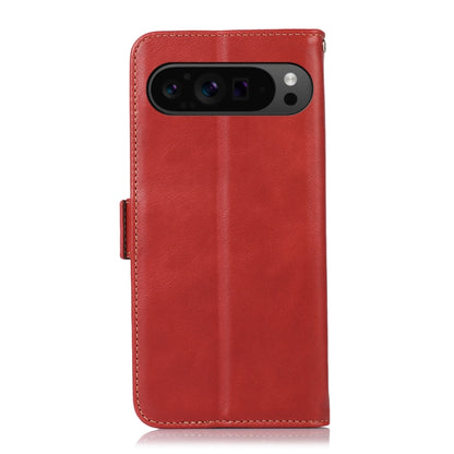For Google Pixel 9 Pro Crazy Horse Top Layer Cowhide Leather Phone Case(Red) by buy2fix