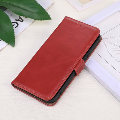 For Google Pixel 9a Crazy Horse Top Layer Cowhide Leather Phone Case(Red) - Google Cases by buy2fix | Online Shopping UK | buy2fix