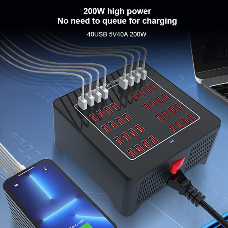 YFY-A76 200W 40 Ports USB Smart Charging Station(EU Plug) by buy2fix