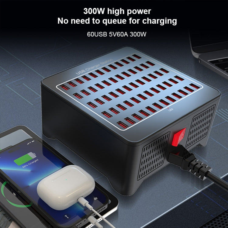 YFY-A78 300W 60 Ports USB Smart Charging Station(EU Plug) by buy2fix