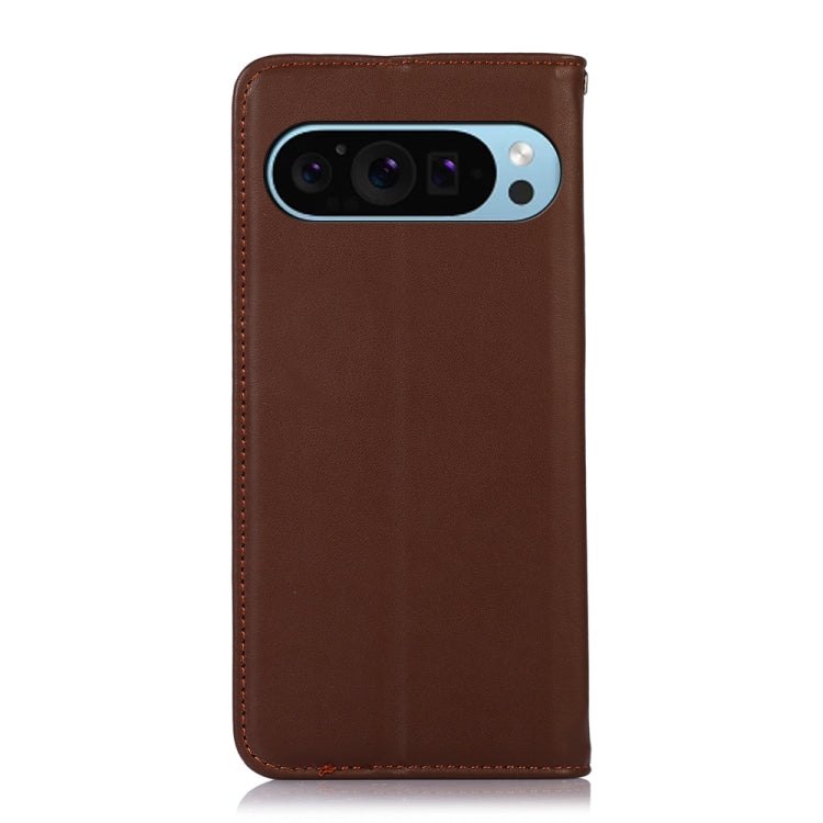 For Google Pixel 10 / 9 KHAZNEH Nappa Top Layer Cowhide Leather Phone Case(Brown) - Google Cases by buy2fix | Online Shopping UK | buy2fix