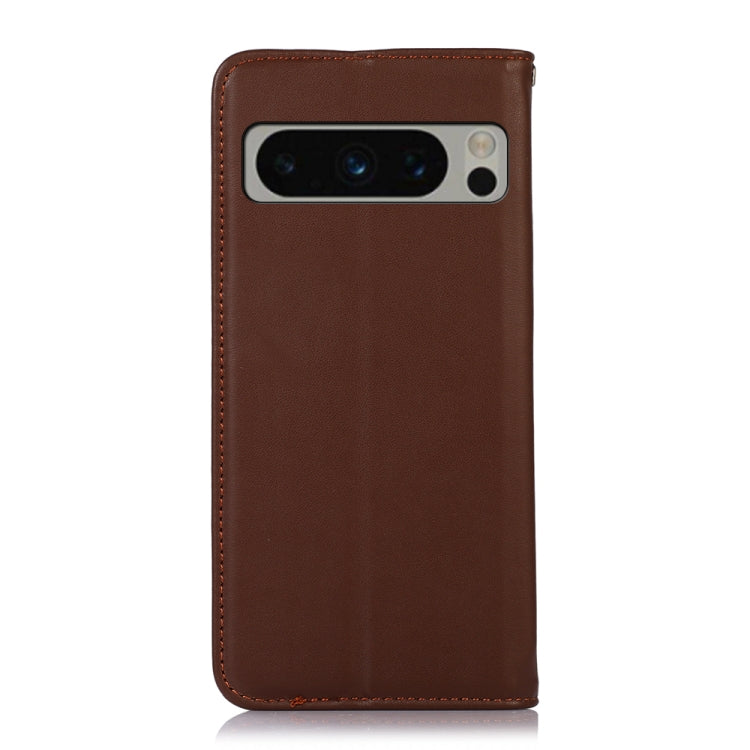 For Google Pixel 10 Pro / 9 Pro KHAZNEH Nappa Top Layer Cowhide Leather Phone Case(Brown) by buy2fix