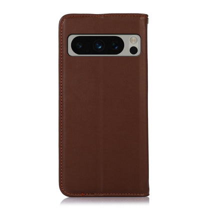 For Google Pixel 10 Pro / 9 Pro KHAZNEH Nappa Top Layer Cowhide Leather Phone Case(Brown) by buy2fix