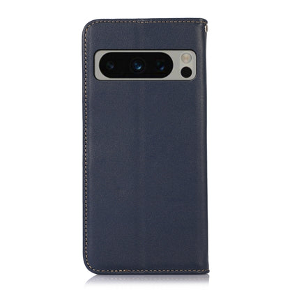 For Google Pixel 10 Pro / 9 Pro KHAZNEH Nappa Top Layer Cowhide Leather Phone Case(Blue) by buy2fix