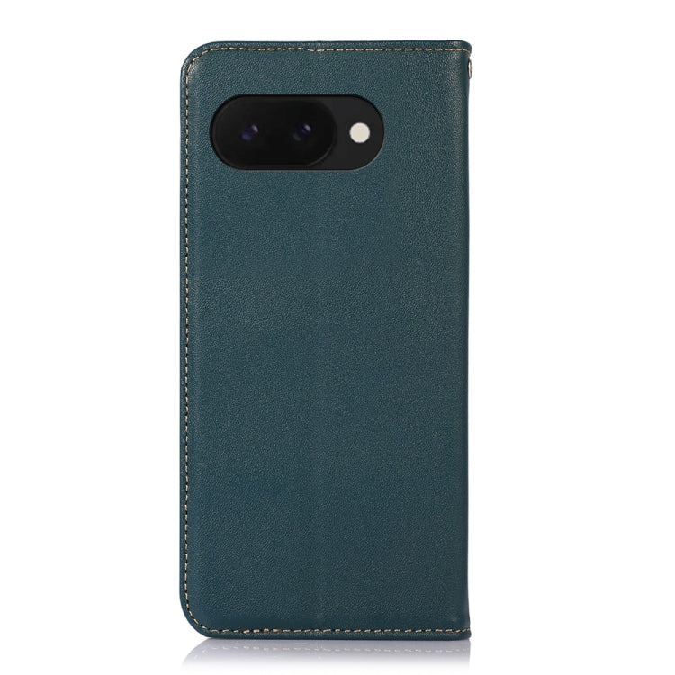 For Google Pixel 9a KHAZNEH Nappa Top Layer Cowhide Leather Phone Case(Green) - Google Cases by buy2fix | Online Shopping UK | buy2fix