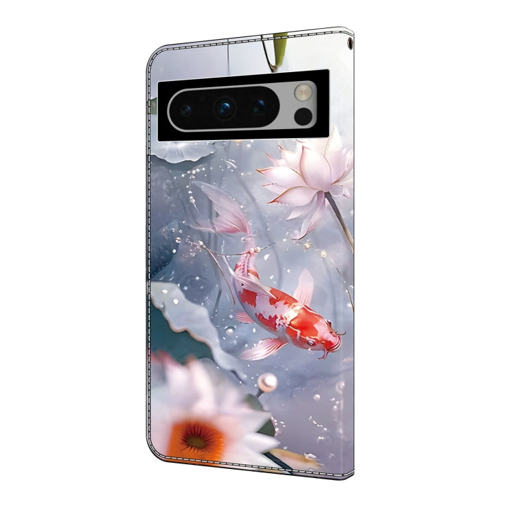 For Google Pixel 9 Crystal Painted Leather Phone case(Koi) by buy2fix