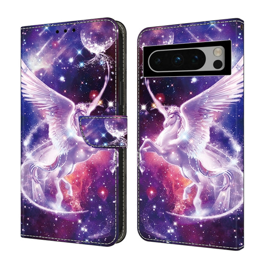 For Google Pixel 9 Pro Crystal Painted Leather Phone case(Unicorn) by buy2fix