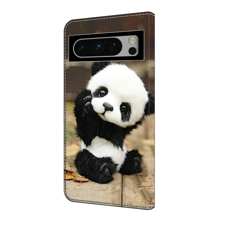 For Google Pixel 9 Pro Crystal Painted Leather Phone case(Panda) by buy2fix