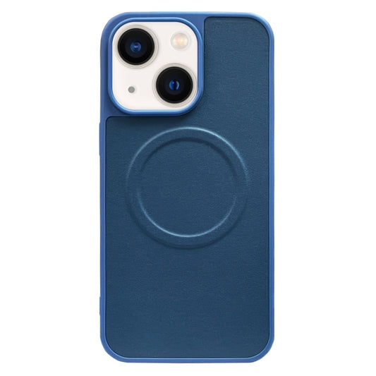 For iPhone 14 2 in 1 MagSafe Magnetic Silicone Leather Phone Case(Blue) by buy2fix
