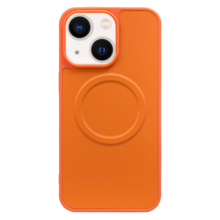 For iPhone 13 2 in 1 MagSafe Magnetic Silicone Leather Phone Case(Orange) by buy2fix