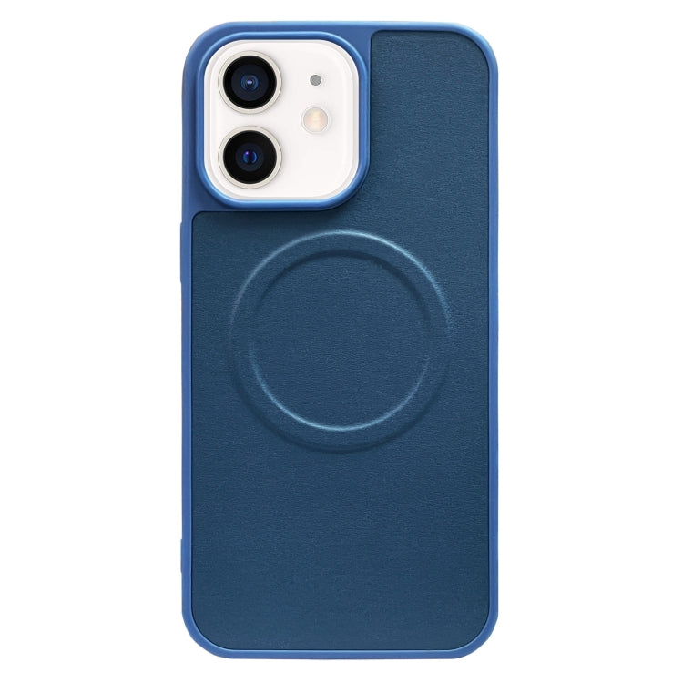 For iPhone 12 2 in 1 MagSafe Magnetic Silicone Leather Phone Case(Blue) by buy2fix