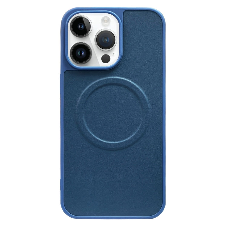 For iPhone 12 Pro Max 2 in 1 MagSafe Magnetic Silicone Leather Phone Case(Blue) by buy2fix