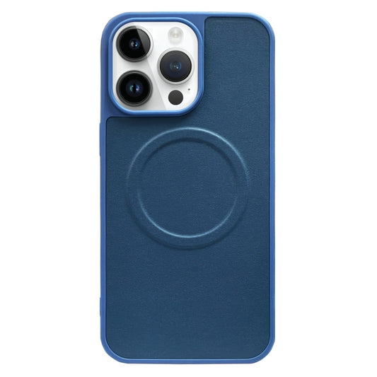 For iPhone 12 Pro Max 2 in 1 MagSafe Magnetic Silicone Leather Phone Case(Blue) by buy2fix