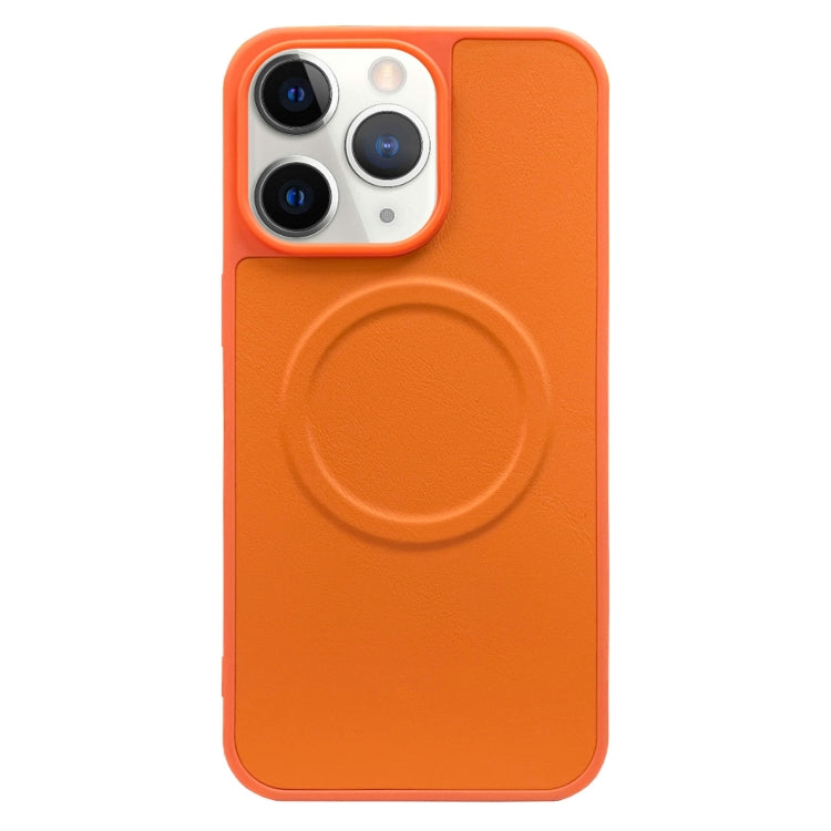 For iPhone 11 Pro 2 in 1 MagSafe Magnetic Silicone Leather Phone Case(Orange) by buy2fix
