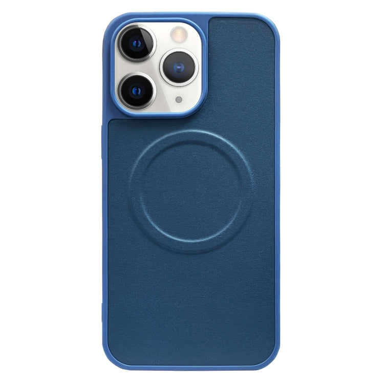 For iPhone 11 Pro Max 2 in 1 MagSafe Magnetic Silicone Leather Phone Case(Blue) by buy2fix