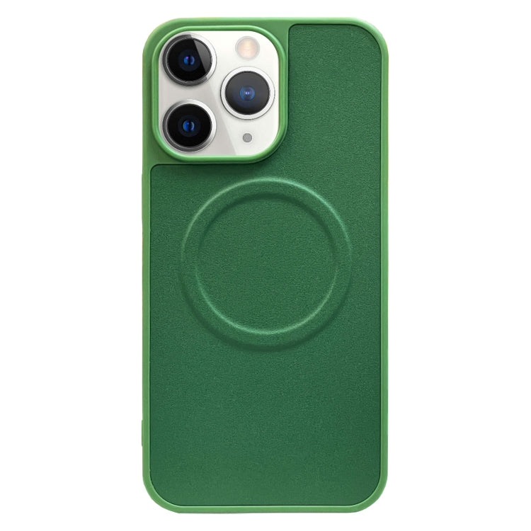 For iPhone 11 Pro Max 2 in 1 MagSafe Magnetic Silicone Leather Phone Case(Green) by buy2fix