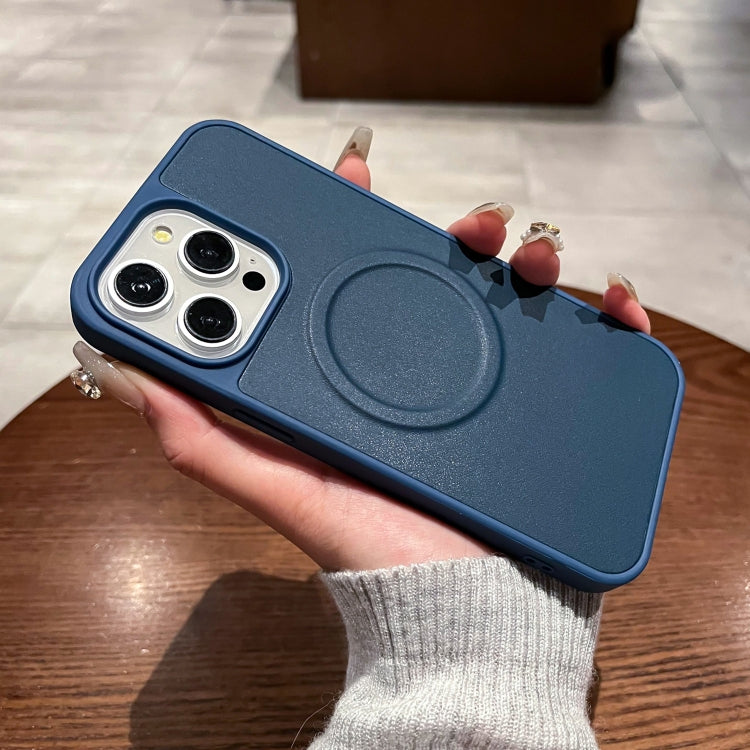 For iPhone 12 2 in 1 MagSafe Magnetic Silicone Leather Phone Case(Blue) by buy2fix