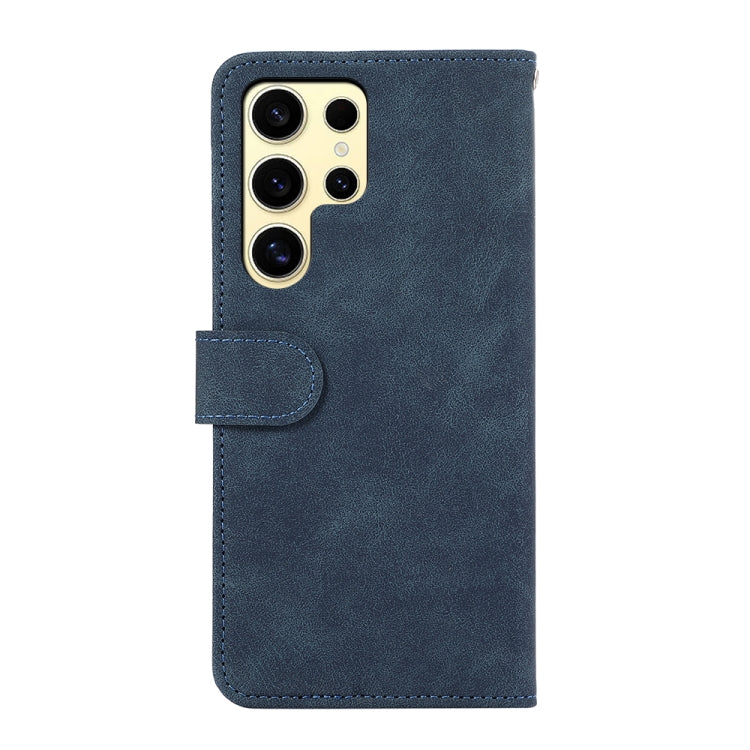 For Samsung Galaxy S24 Ultra 5G ABEEL Color Block Magnetic RFID Leather Phone Case(Blue-Brown) - Galaxy S24 Ultra 5G Cases by buy2fix | Online Shopping UK | buy2fix