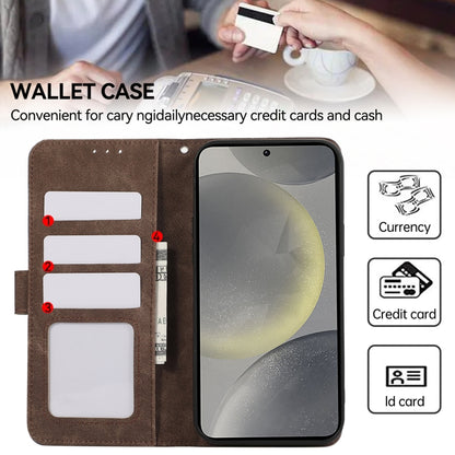 For Samsung Galaxy S22 Ultra 5G ABEEL Color Block Magnetic RFID Leather Phone Case(Brown-Blue) by buy2fix